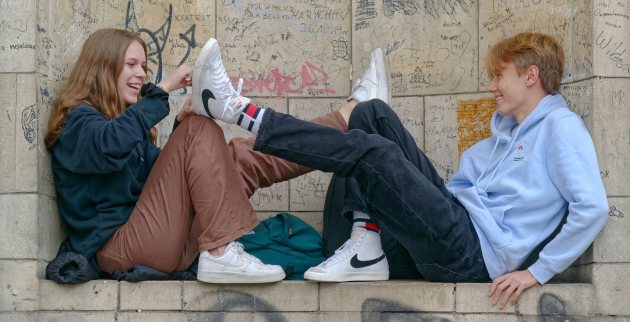 Two happy teens