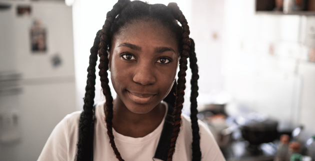 Girl with platted hair