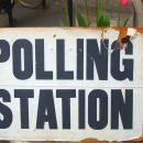 Polling Station sign outside an Oxford Polling Station